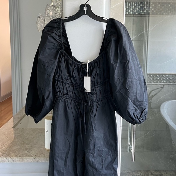 ULLA JOHNSON Amalie Balloon-Sleeve Jumpsuit: Black - Picture 3 of 10
